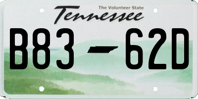 TN license plate B8362D