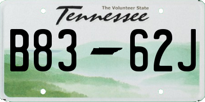 TN license plate B8362J