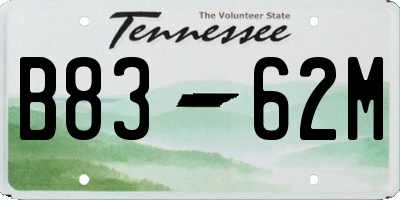 TN license plate B8362M