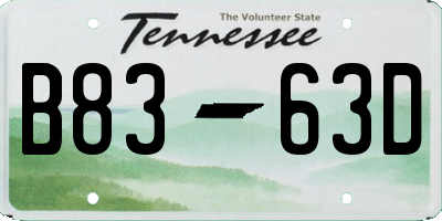 TN license plate B8363D