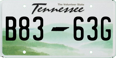 TN license plate B8363G