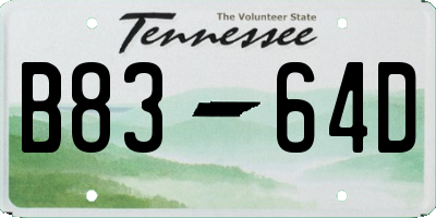 TN license plate B8364D
