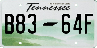 TN license plate B8364F