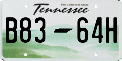 TN license plate B8364H
