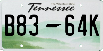 TN license plate B8364K