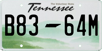 TN license plate B8364M