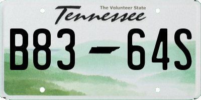 TN license plate B8364S