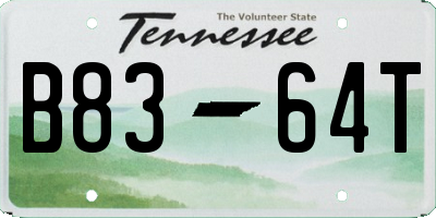 TN license plate B8364T