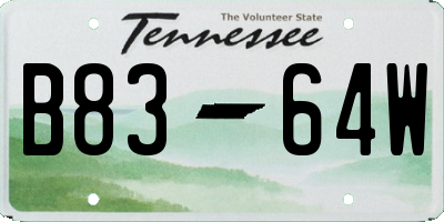 TN license plate B8364W