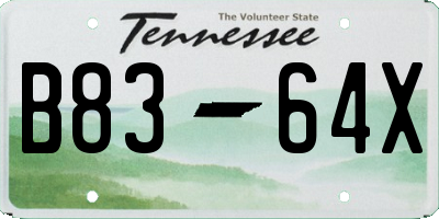 TN license plate B8364X