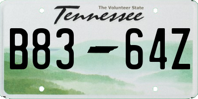TN license plate B8364Z