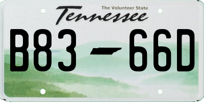 TN license plate B8366D