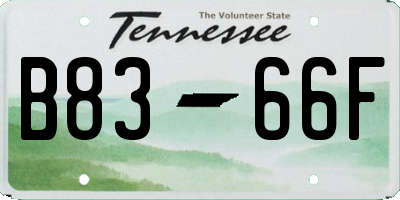 TN license plate B8366F