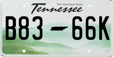 TN license plate B8366K