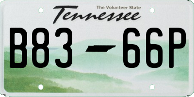 TN license plate B8366P