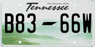 TN license plate B8366W