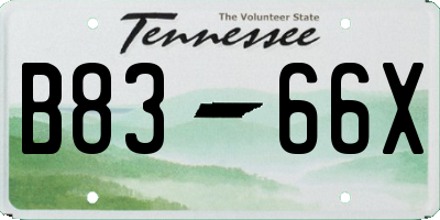TN license plate B8366X