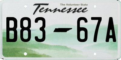 TN license plate B8367A