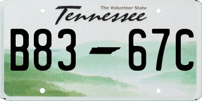TN license plate B8367C