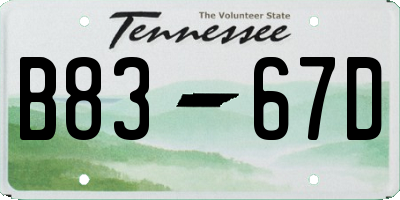 TN license plate B8367D