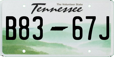 TN license plate B8367J