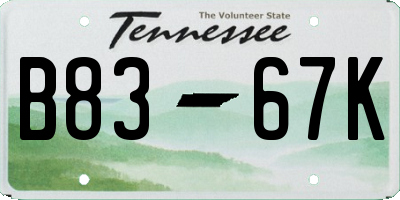 TN license plate B8367K