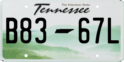 TN license plate B8367L