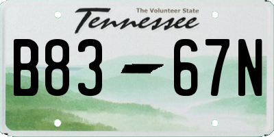 TN license plate B8367N