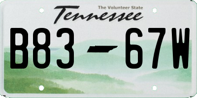 TN license plate B8367W
