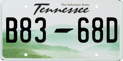 TN license plate B8368D
