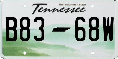 TN license plate B8368W