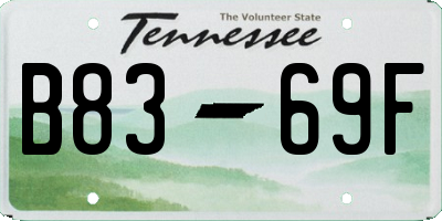 TN license plate B8369F