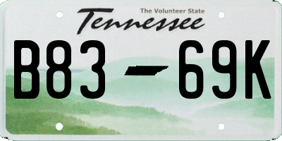 TN license plate B8369K