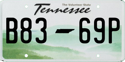 TN license plate B8369P