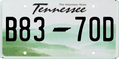 TN license plate B8370D
