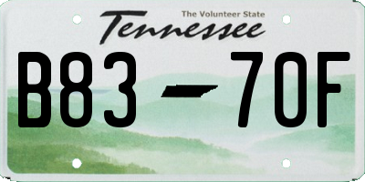 TN license plate B8370F