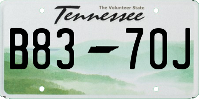 TN license plate B8370J