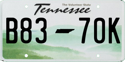TN license plate B8370K