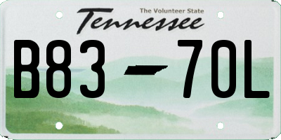 TN license plate B8370L