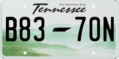 TN license plate B8370N