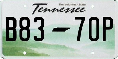 TN license plate B8370P