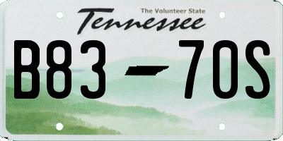 TN license plate B8370S