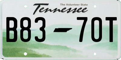 TN license plate B8370T