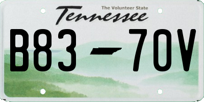 TN license plate B8370V