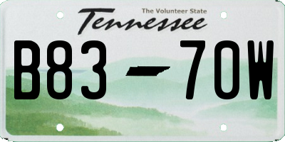 TN license plate B8370W