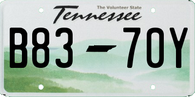 TN license plate B8370Y