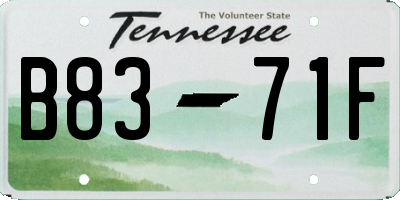 TN license plate B8371F