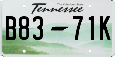 TN license plate B8371K