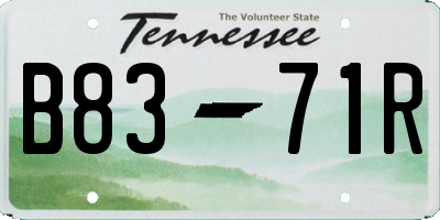 TN license plate B8371R