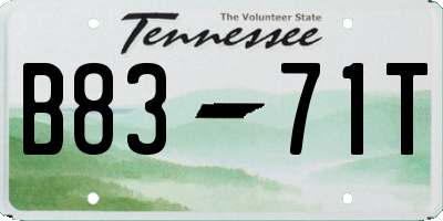 TN license plate B8371T
